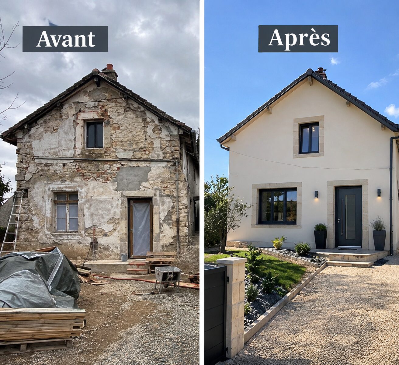 Avant et après : rénovation de façade