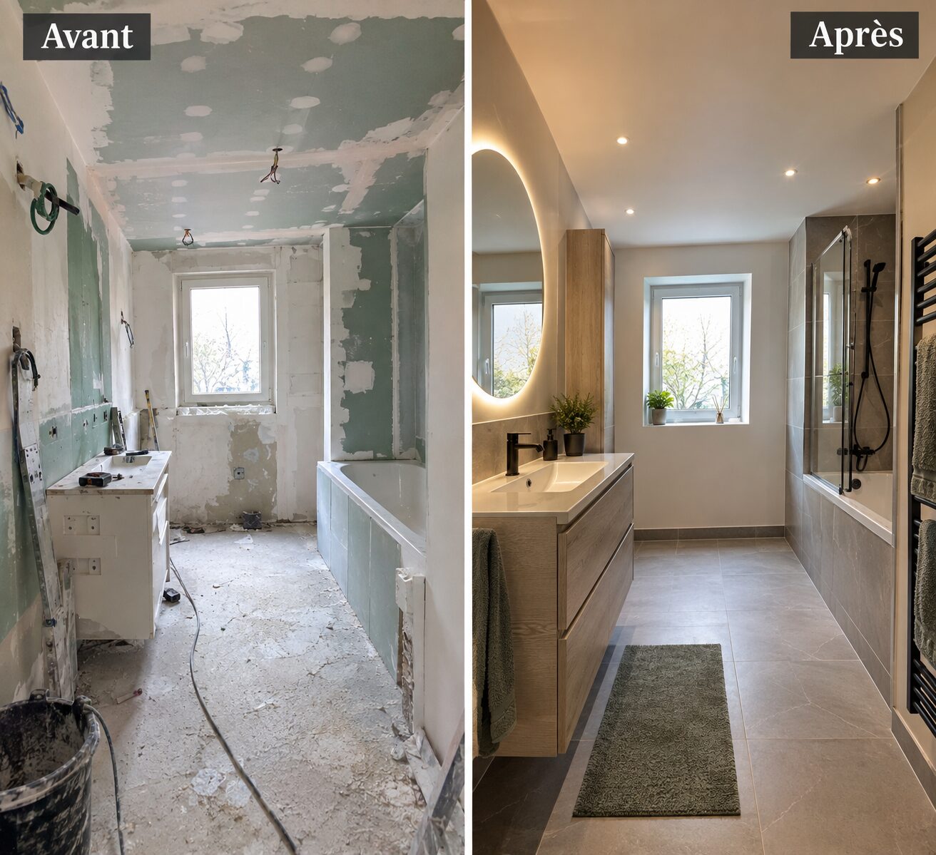 Avant et après : rénovation de salle de bains